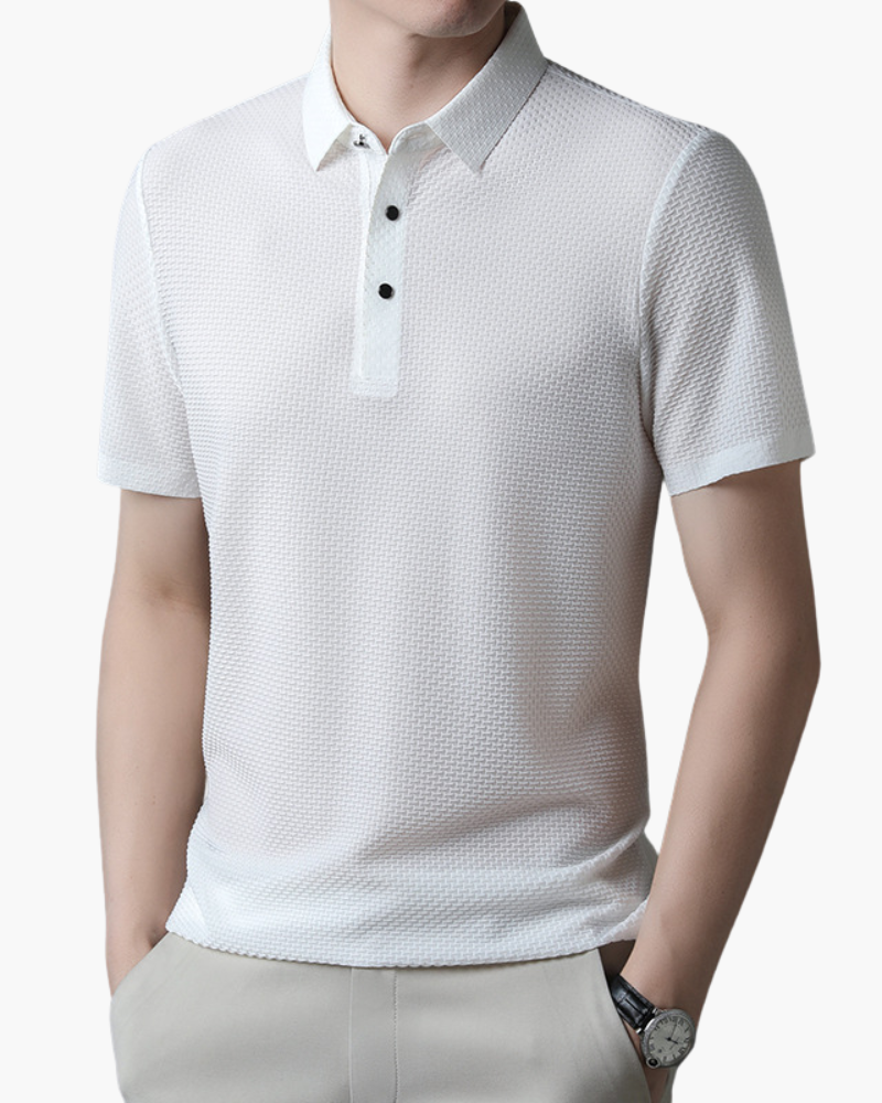 Men's Textured Polo Shirt | Breathable & Stylish | Smart-Casual Essential