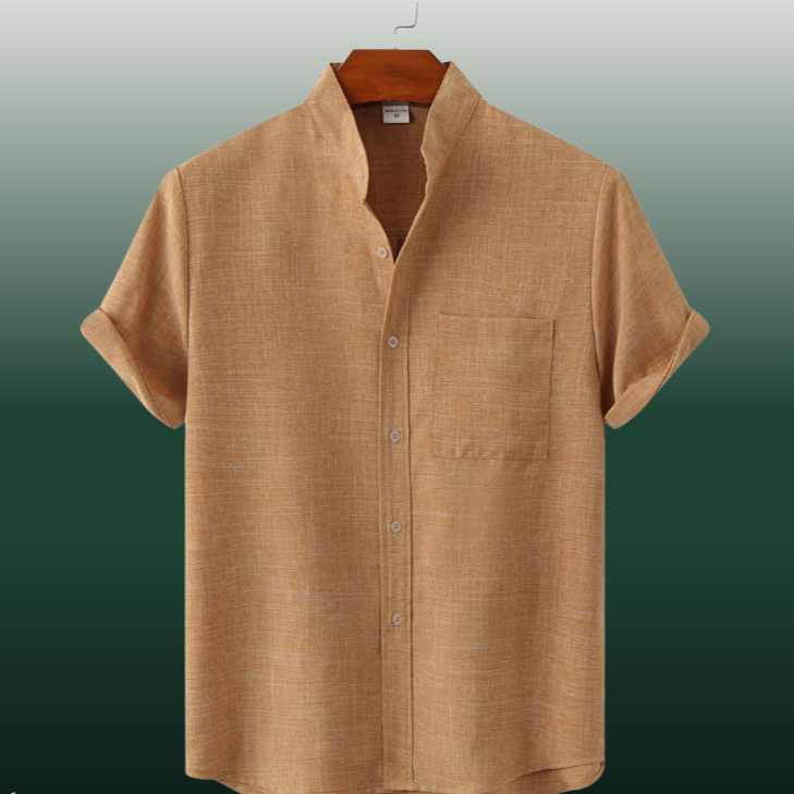 Mandarin Collar Linen Shirt | Lightweight & Breathable | Perfect for Summer