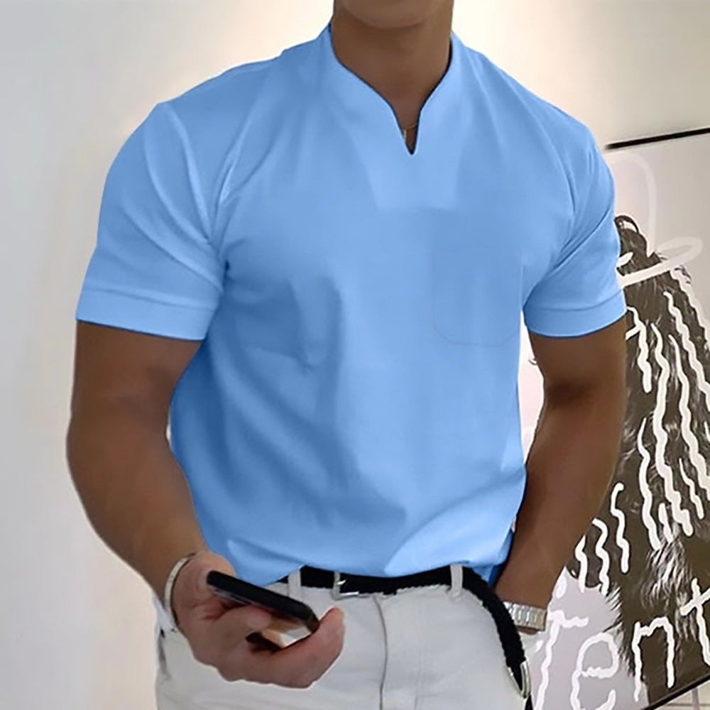 Men’s V-Cut Polo Shirt | Short Sleeve | Stylish & Comfortable