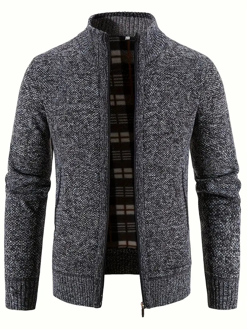 Men’s Knitted Jacket | Warm & Stylish | Zip-Up Wool Blend