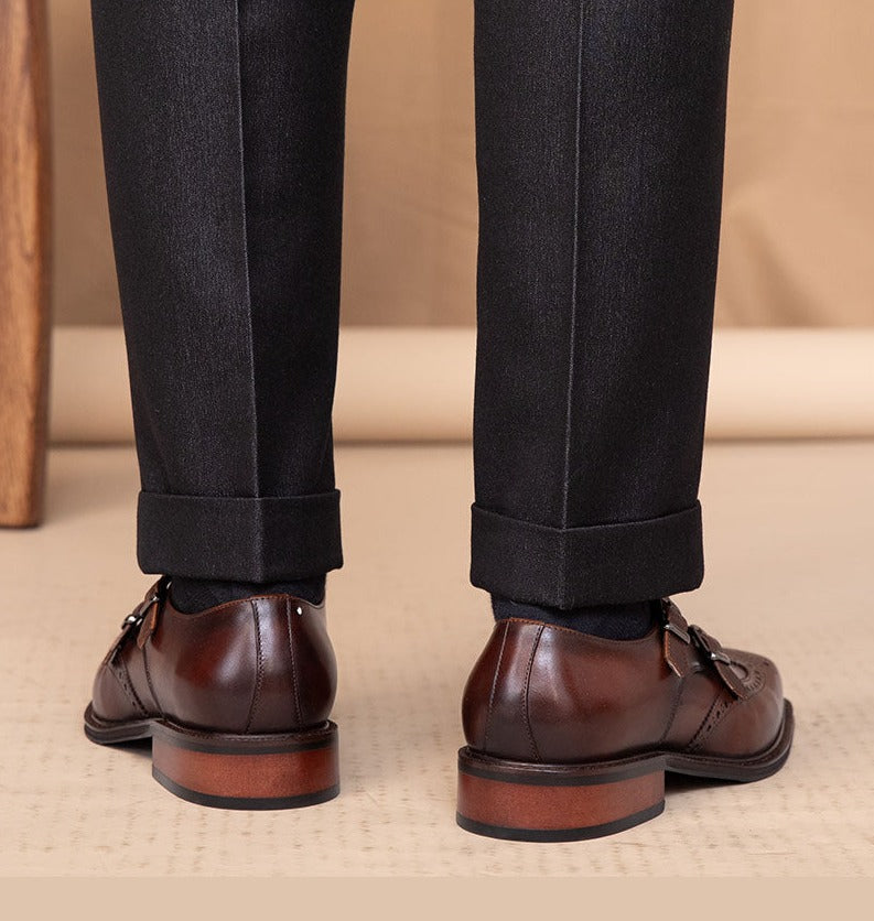 Men’s Leather Monk Strap Shoes | Classic & Sophisticated | Perfect for Formal Wear