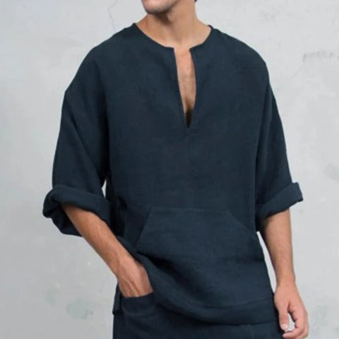 Men’s Linen Tunic Shirt | Lightweight | Relaxed & Breathable