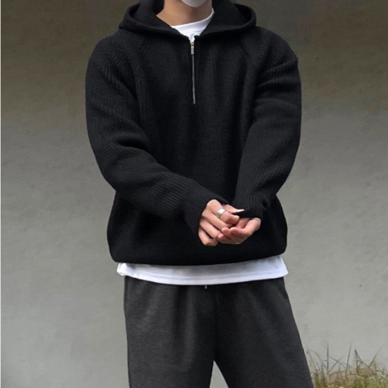 Half-Zip Fleece Hoodie | Warm & Cozy | Minimalist Casual Style