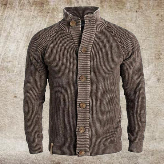 Men’s High-Collar Knit Cardigan | Warm & Stylish | Vintage-Inspired