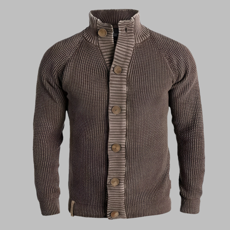 Men’s High-Collar Knit Cardigan | Warm & Stylish | Vintage-Inspired