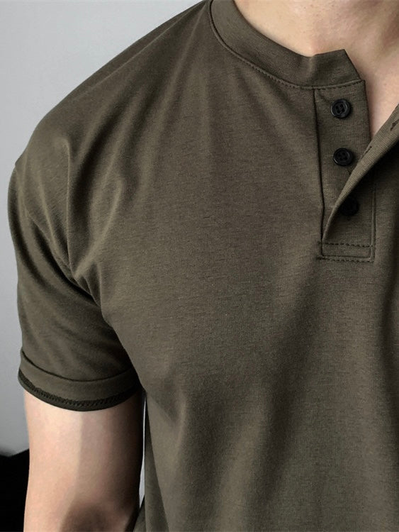 Mandarin Collar Polo Shirt | Smart Casual | Breathable & Stylish