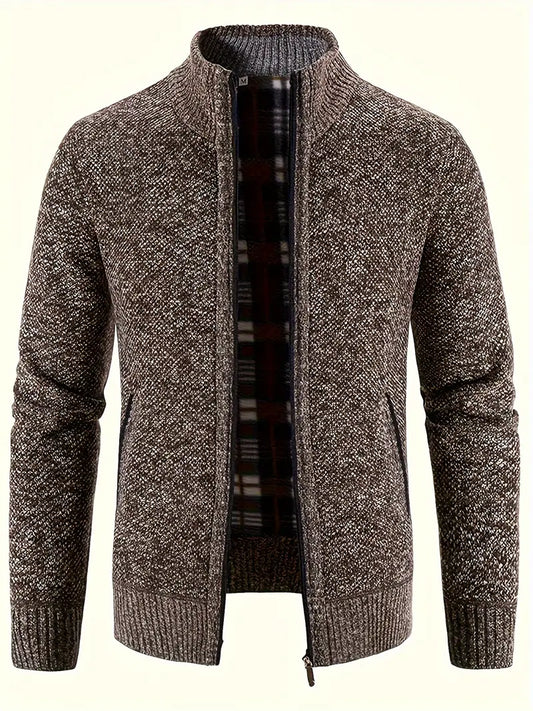 Men’s Knitted Jacket | Warm & Stylish | Zip-Up Wool Blend