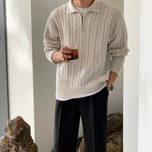 Refined Zip Cable Knit Jumper