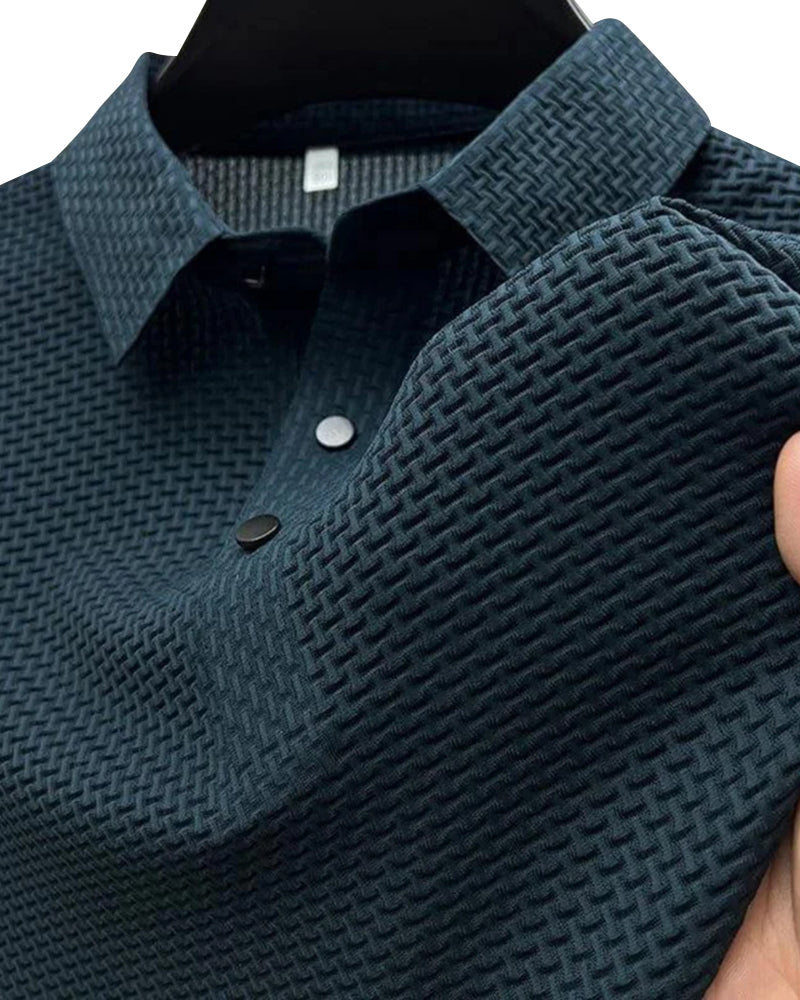 Men's Textured Polo Shirt | Breathable & Stylish | Smart-Casual Essential