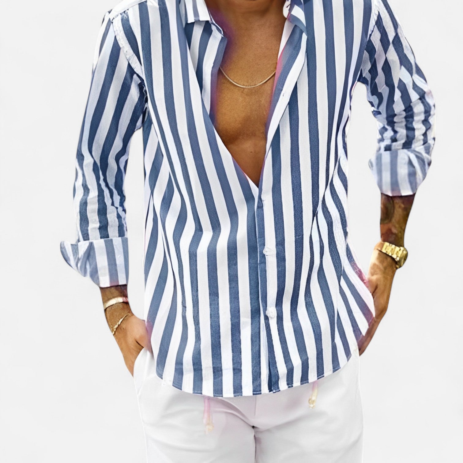 The Gentleman’s Brand | The Vittorio Striped Summer Shirt – Italian Linework, Air-Light Refinement