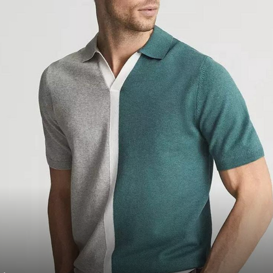 Color-Block Knitted Polo | Stylish & Breathable | Perfect for Smart-Casual Wear