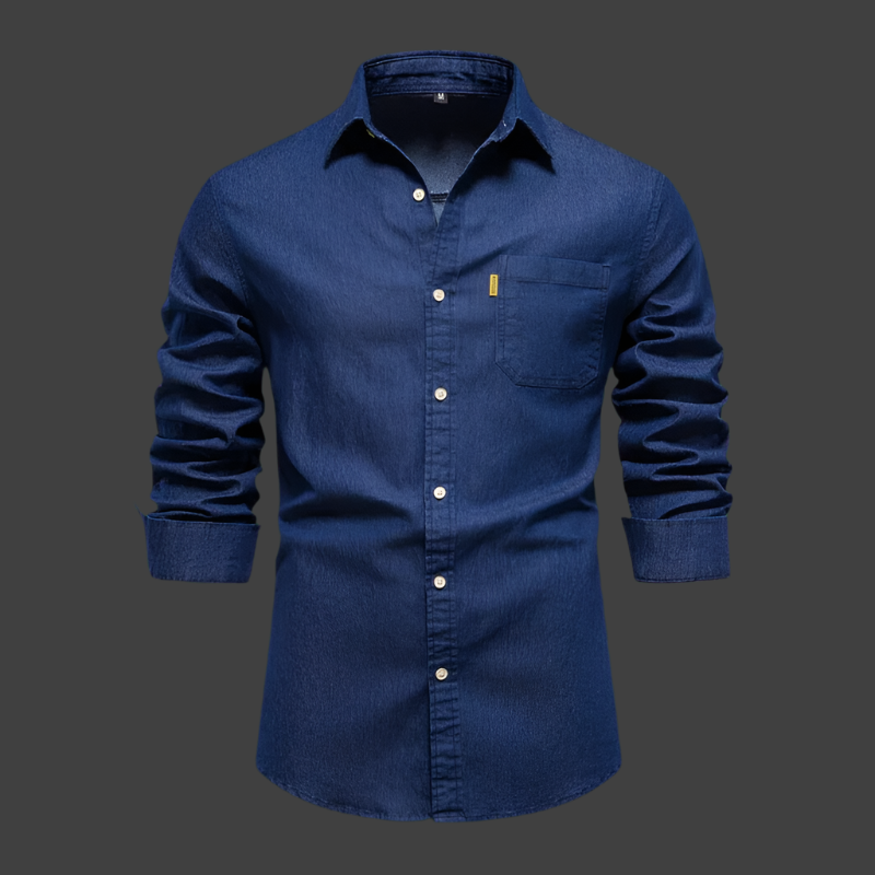 Men’s Denim Button-Up Shirt | Classic & Stylish | Perfect for Smart-Casual Wear