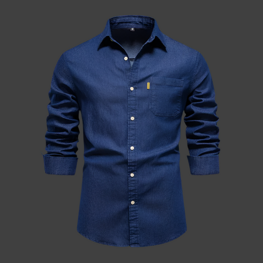 Men’s Denim Button-Up Shirt | Classic & Stylish | Perfect for Smart-Casual Wear