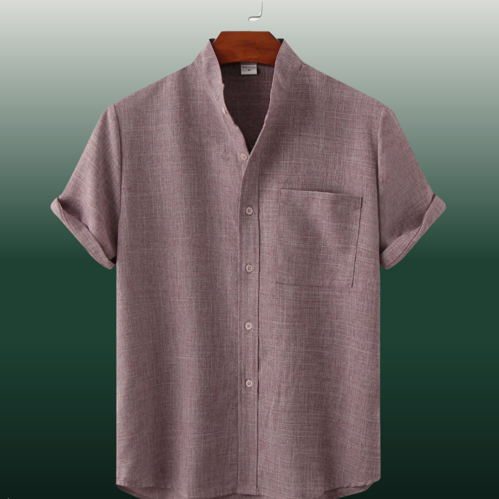 Mandarin Collar Linen Shirt | Lightweight & Breathable | Perfect for Summer