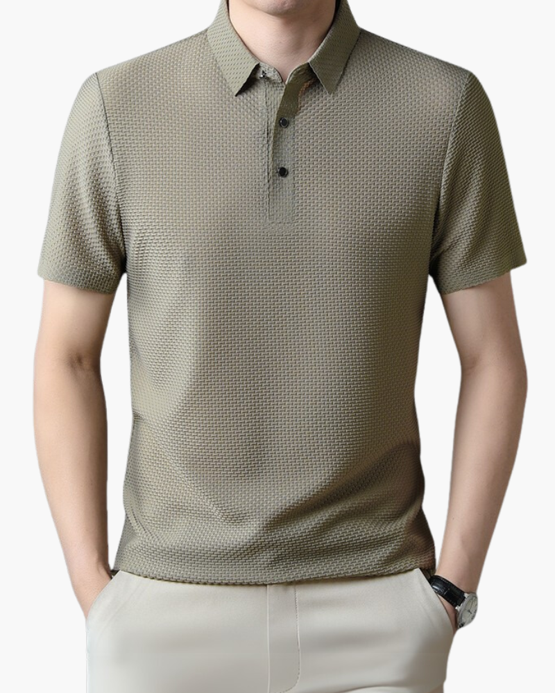 Men's Textured Polo Shirt | Breathable & Stylish | Smart-Casual Essential