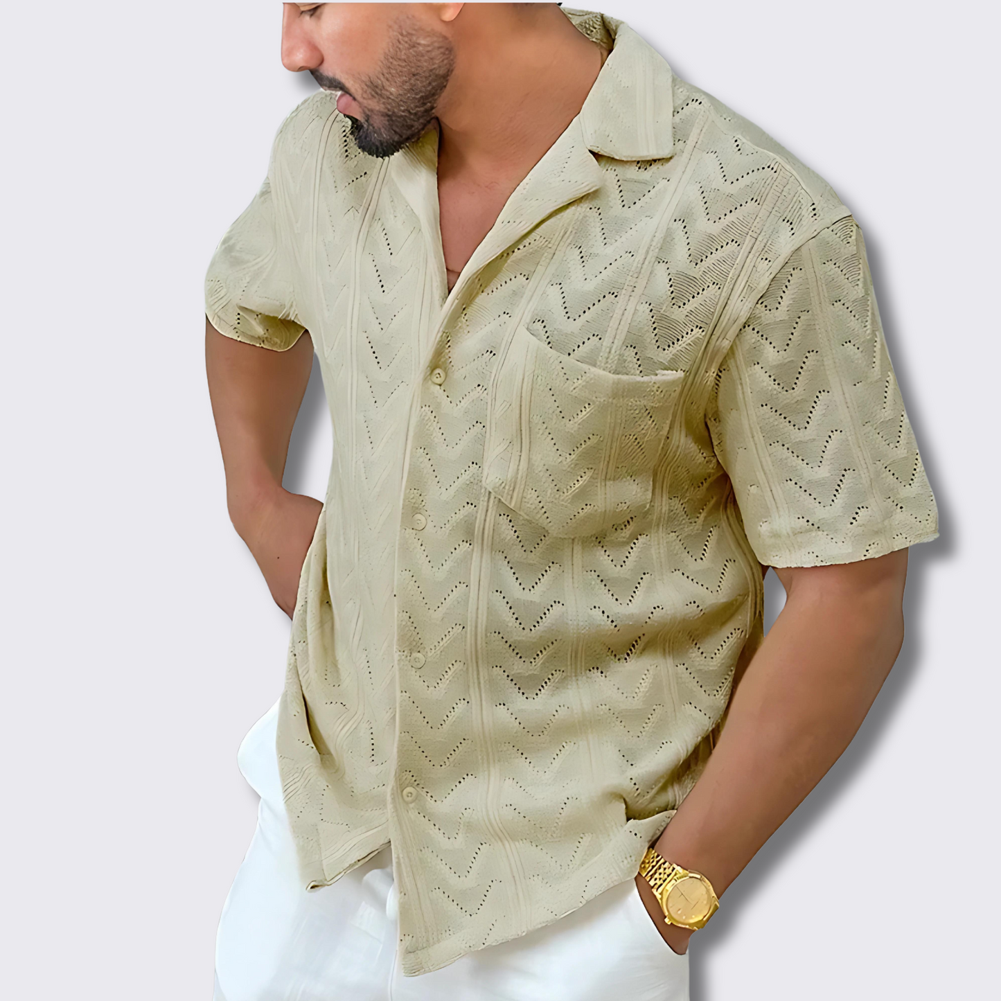 Textured Short-Sleeve Shirt | Breathable | Summer Essential