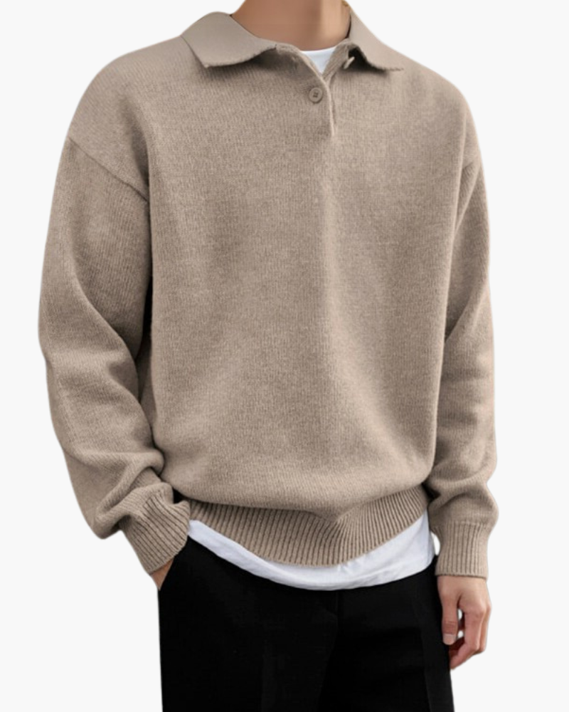 Men's Collared Knit Sweater | Warm & Stylish | Smart-Casual Essential