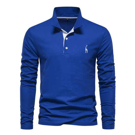 Long-Sleeve Polo Shirt | Cotton Blend | Classic & Versatile