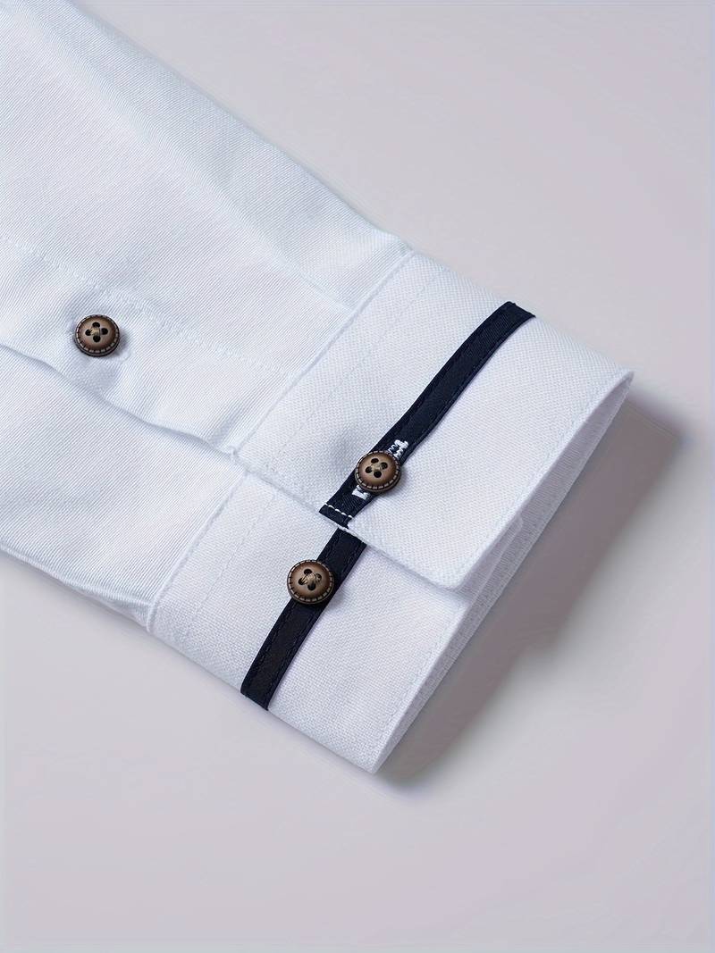 Mandarin Collar Shirt | Cotton Blend | Modern & Sophisticated