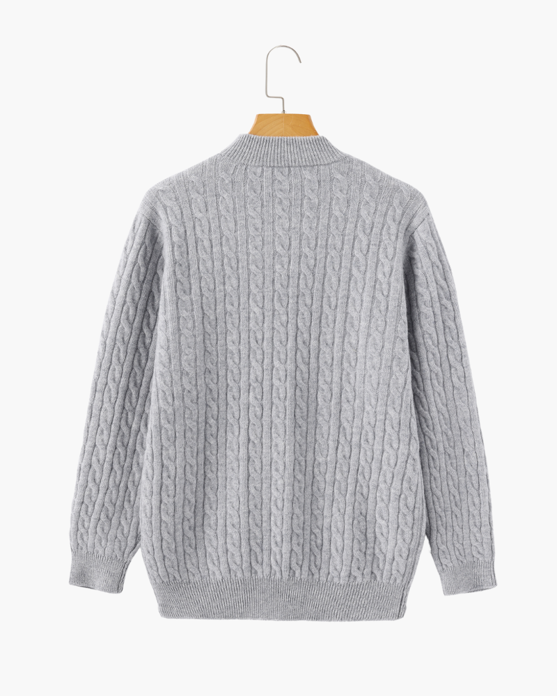 Men's Cable-Knit Half-Zip Sweater | Warm & Stylish | Classic Winter Essential