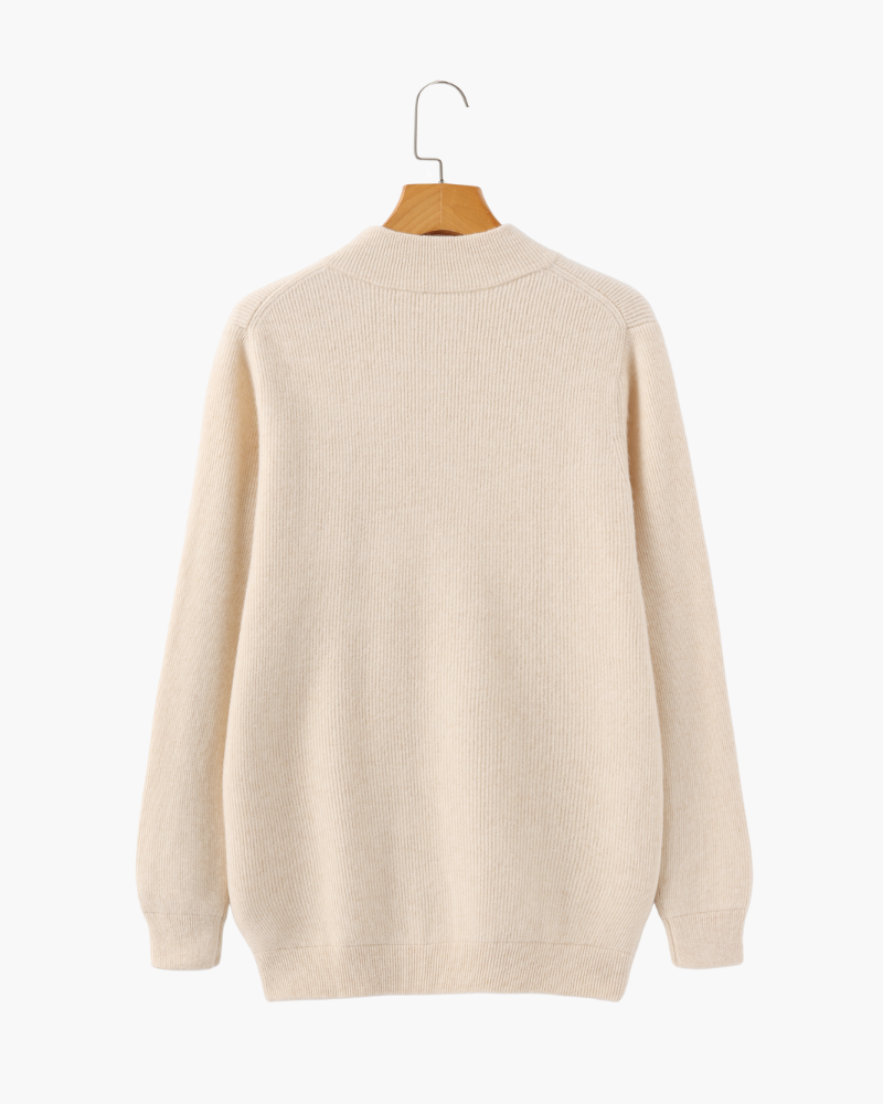 Half-Zip Knit Sweater | Wool Blend | Warm & Stylish