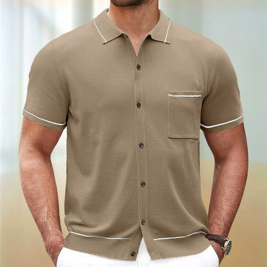 Short-Sleeve Button-Up Polo | Lightweight & Stylish | Smart-Casual Wear