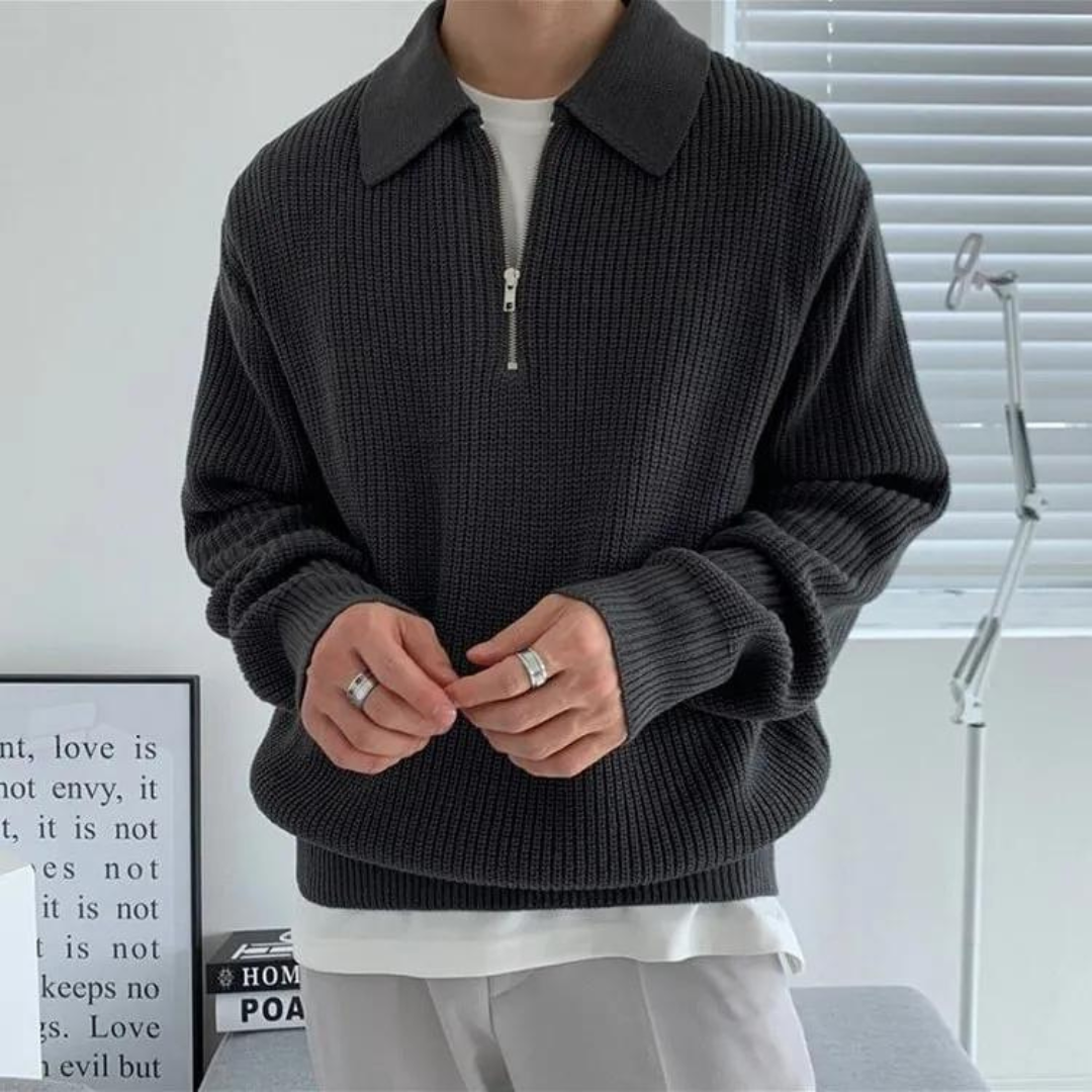 Zip Polo Sweater | Knit | Classic and Versatile