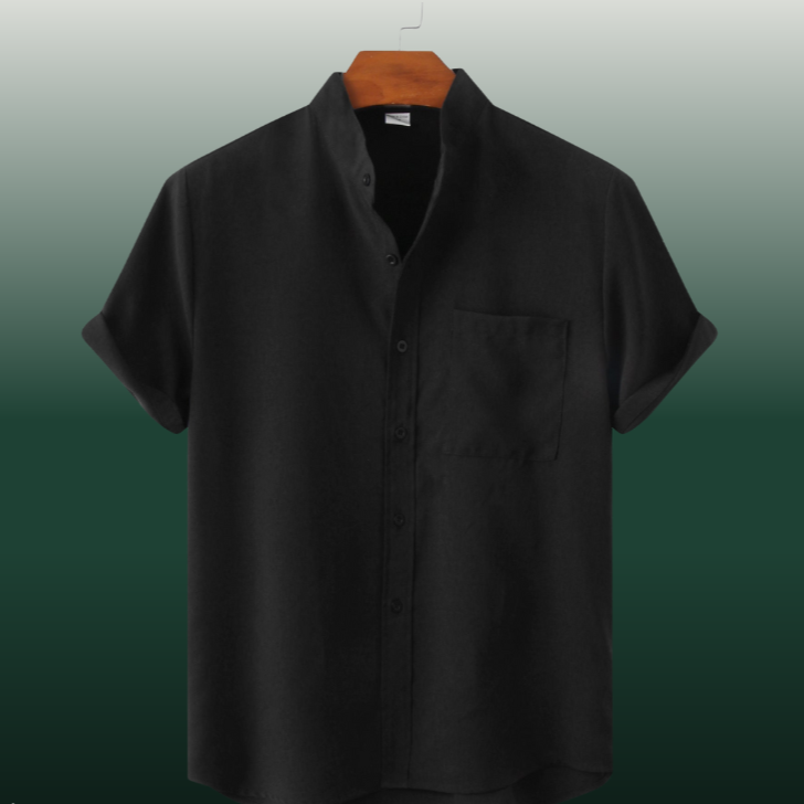 Mandarin Collar Linen Shirt | Lightweight & Breathable | Perfect for Summer