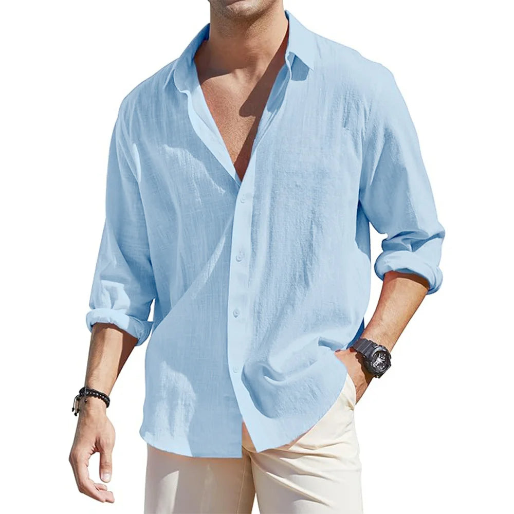 Linen Long-Sleeve Shirt | Lightweight & Breathable | Effortless Style