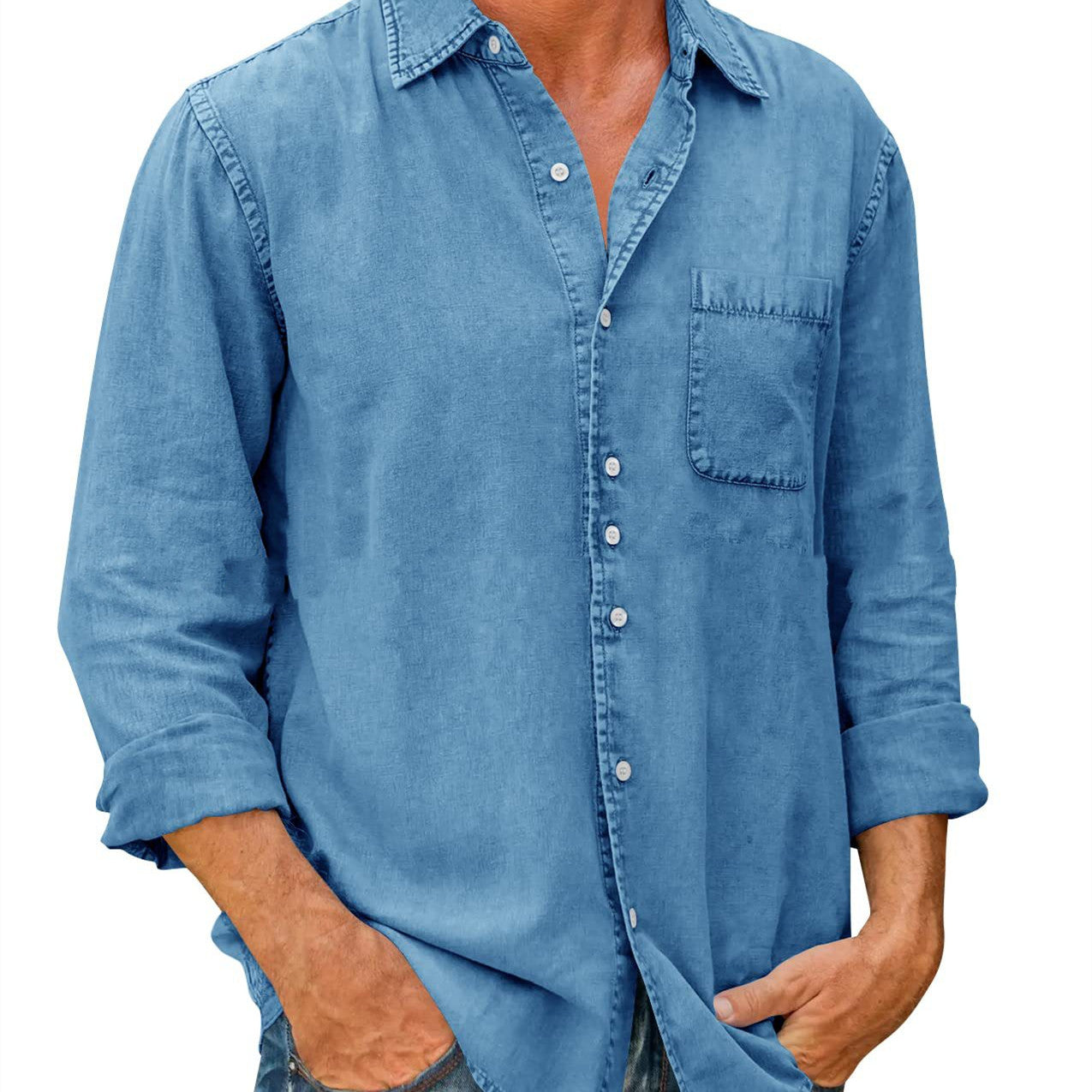 Linen Button-Up Shirt | Men's | Lightweight & Stylish