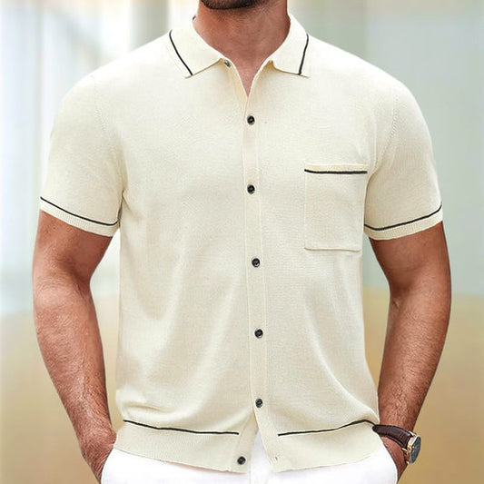 Short-Sleeve Button-Up Polo | Lightweight & Stylish | Smart-Casual Wear