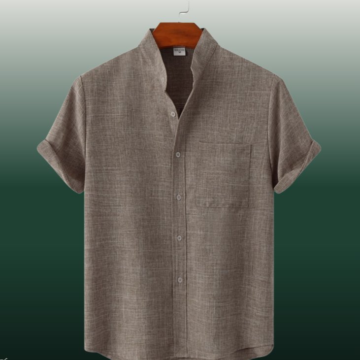 Mandarin Collar Linen Shirt | Lightweight & Breathable | Perfect for Summer