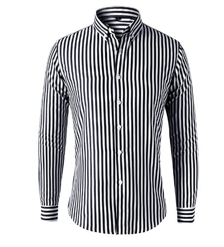 Striped Button-Up Shirt | Long Sleeve | Classic & Stylish