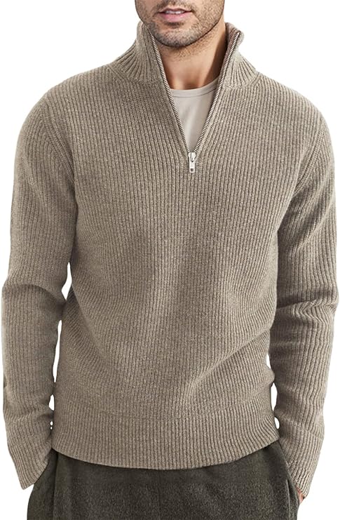 Ribbed Quarter-Zip Sweater | Warm | Classic & Versatile