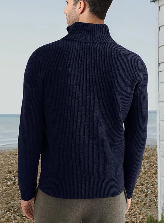 Ribbed Quarter-Zip Sweater | Warm | Classic & Versatile