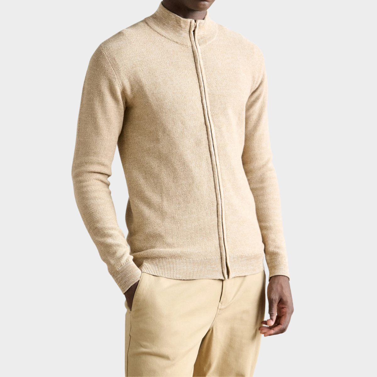 Zip-Up Cardigan | Wool Blend | Lightweight & Stylish