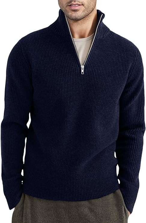 Ribbed Quarter-Zip Sweater | Warm | Classic & Versatile