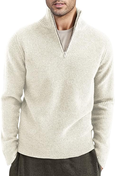 Ribbed Quarter-Zip Sweater | Warm | Classic & Versatile