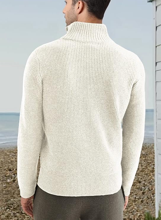 Ribbed Quarter-Zip Sweater | Warm | Classic & Versatile