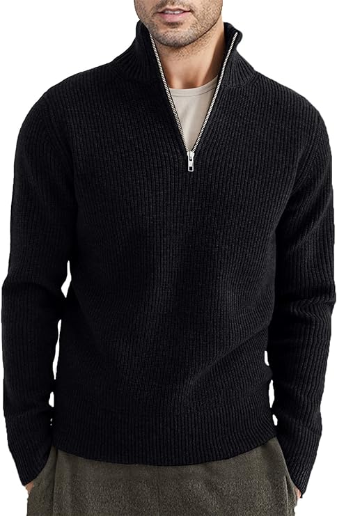 Ribbed Quarter-Zip Sweater | Warm | Classic & Versatile