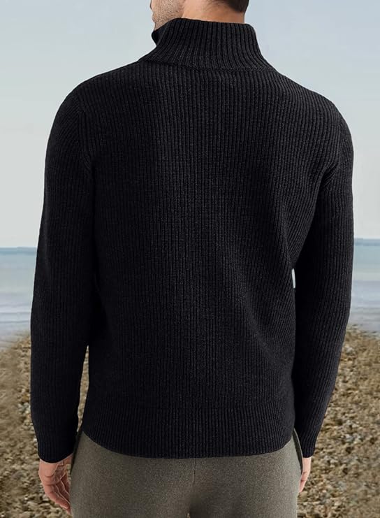 Ribbed Quarter-Zip Sweater | Warm | Classic & Versatile