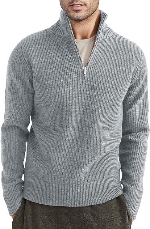 Ribbed Quarter-Zip Sweater | Warm | Classic & Versatile