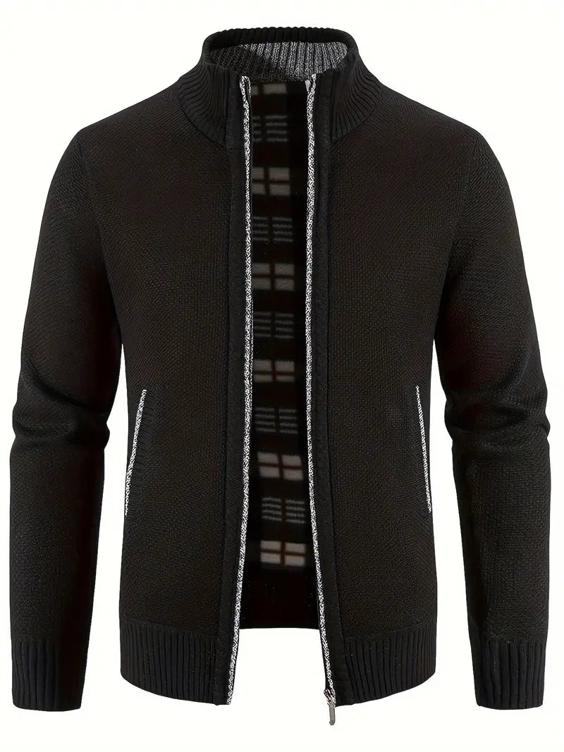 Men’s Knitted Jacket | Warm & Stylish | Zip-Up Wool Blend