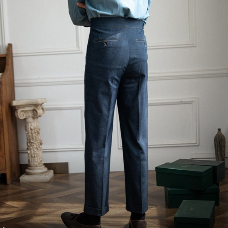 Men’s High-Waisted Tailored Trousers | Elegant Fit | Classic & Versatile