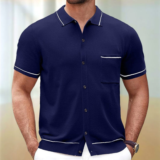 Short-Sleeve Button-Up Polo | Lightweight & Stylish | Smart-Casual Wear