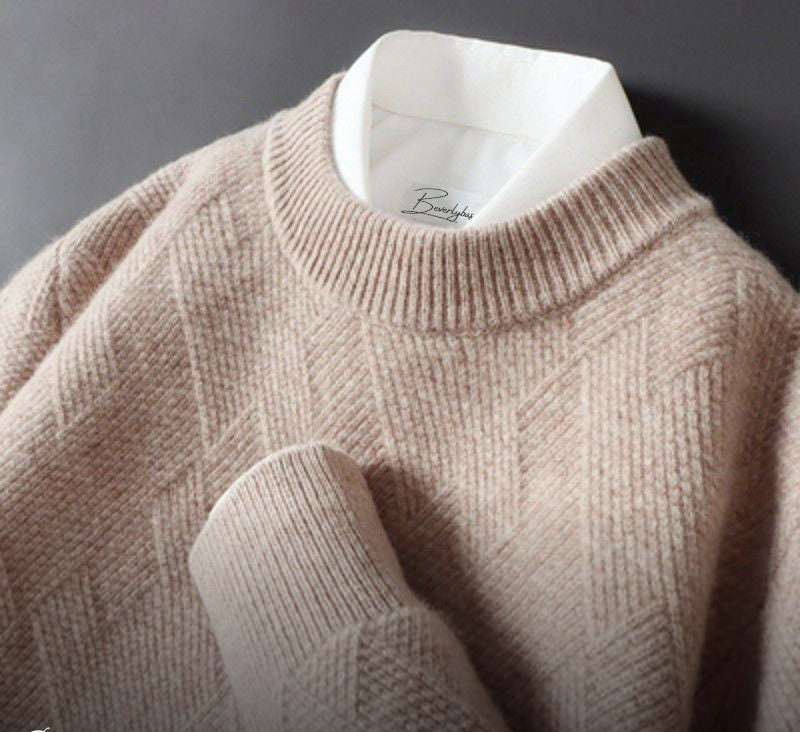 Men's Textured Knit Sweater | Wool Blend | Warm & Stylish