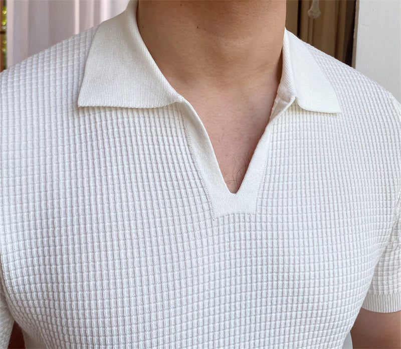 Knitted Open-Collar Polo | Retro-Inspired & Breathable | Smart-Casual Essential