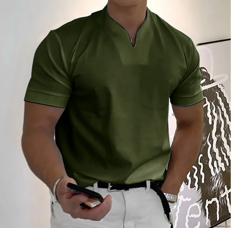 Men’s V-Cut Polo Shirt | Short Sleeve | Stylish & Comfortable