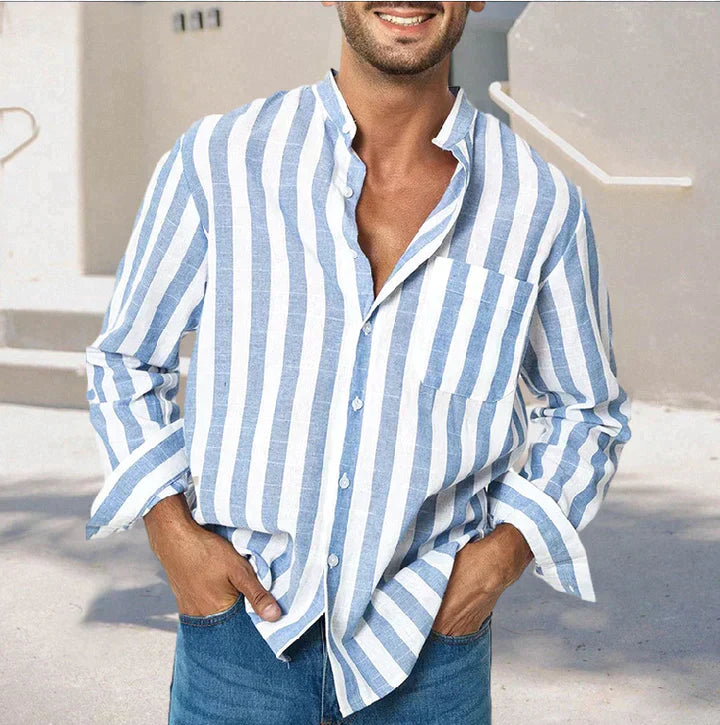 Striped Button-Up Shirt | Lightweight | Casual & Stylish