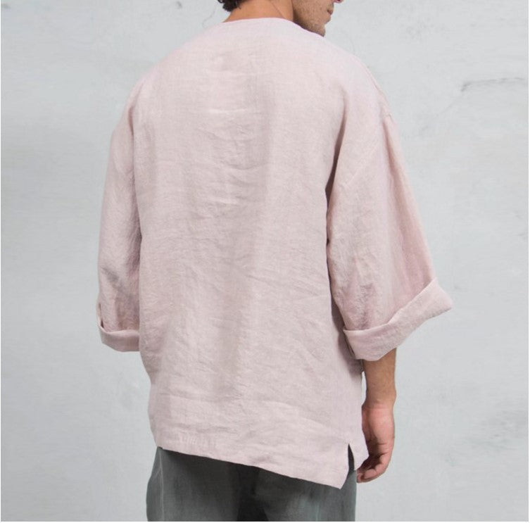 Men’s Linen Tunic Shirt | Lightweight | Relaxed & Breathable